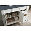 James Martin Vanities Brookfield 48in Single Vanity, Bright White w/ 3 CM Charcoal Soapstone Quartz Top 147-V48-BW-3CSP